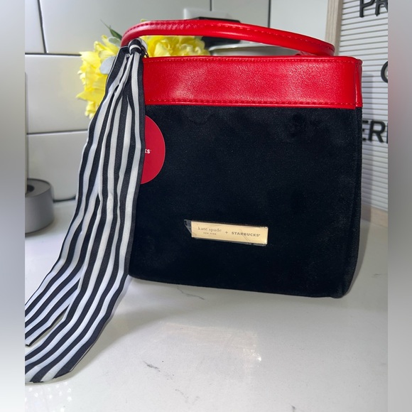 Kate Spade x Starbucks Bag | Black and Red Small Handbag - Picture 2 of 8